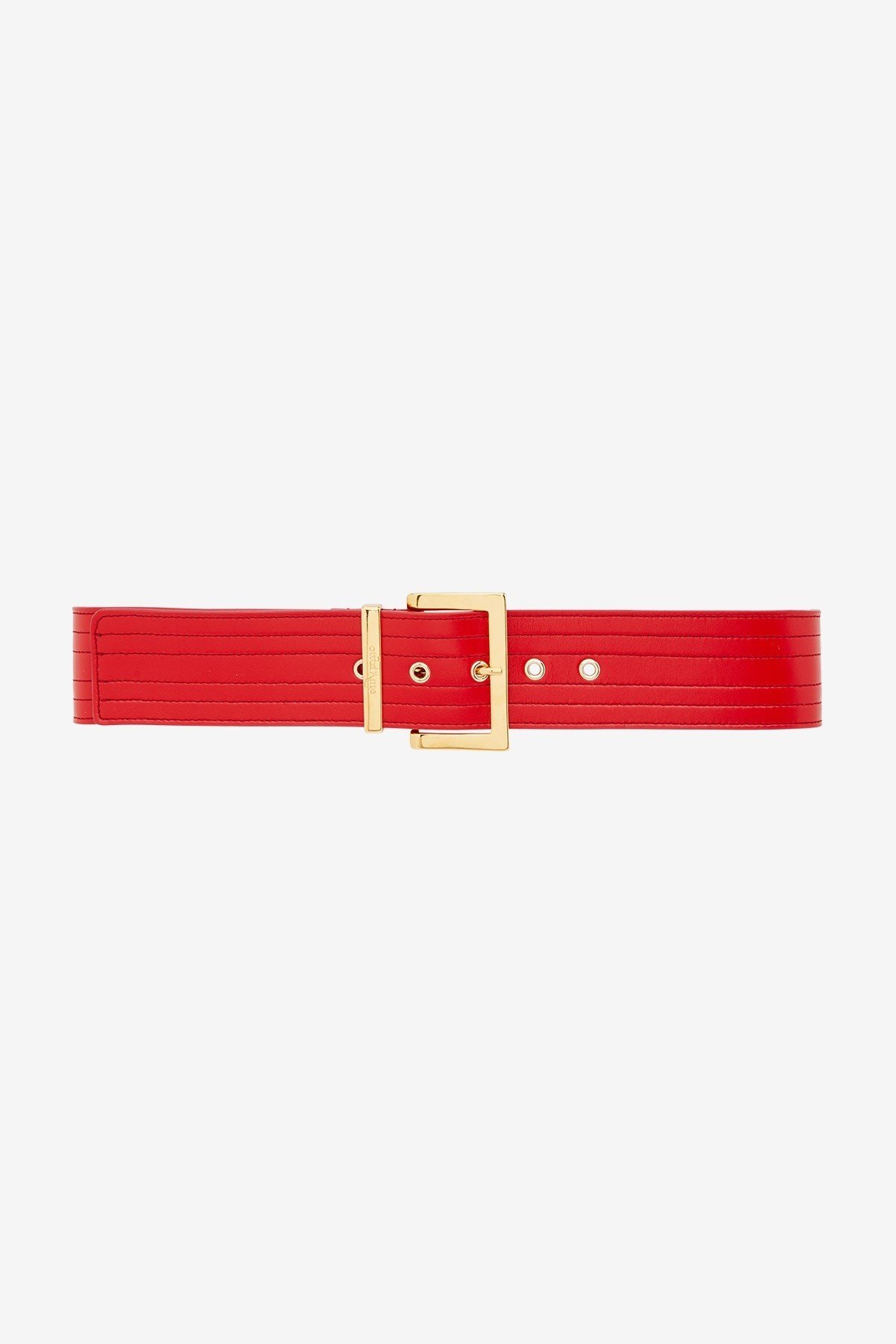 Ribbed leather belt