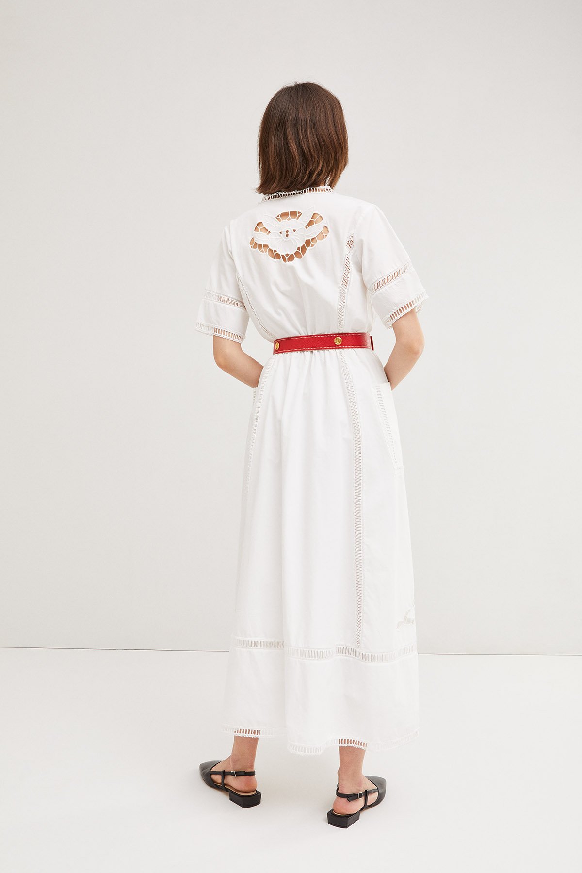 Embroidered cotton long dress