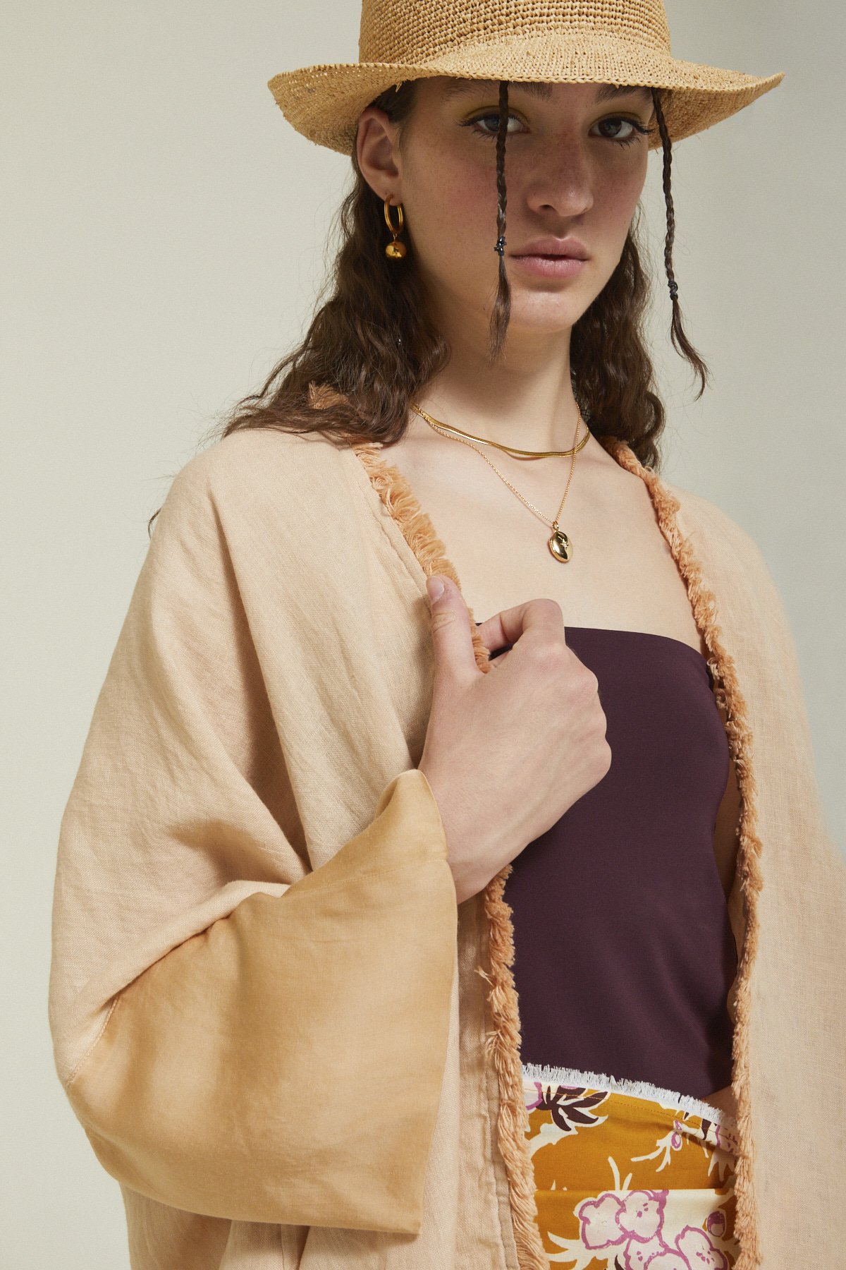 Linen jacket with viscose