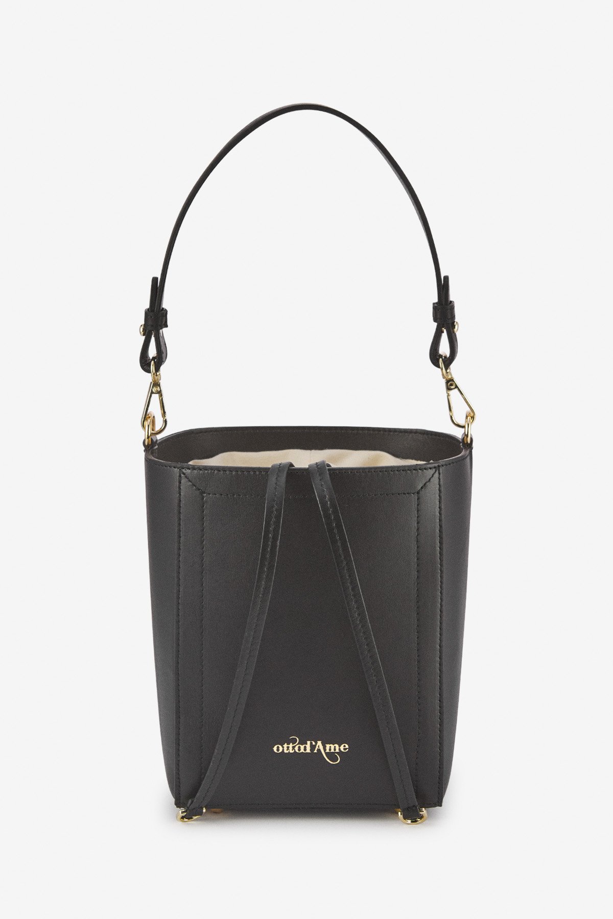 Leather bucket handbag
