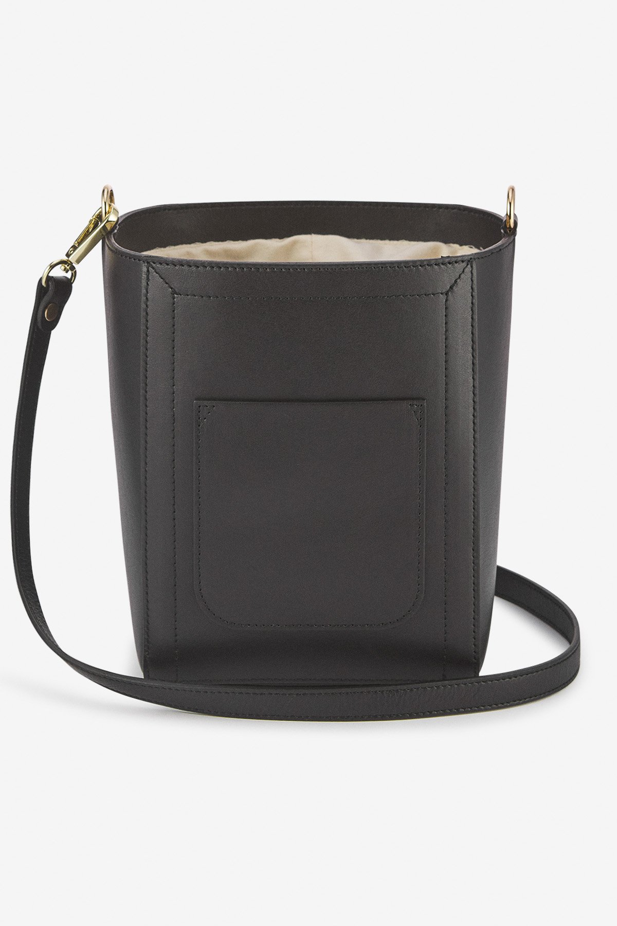 Leather bucket handbag