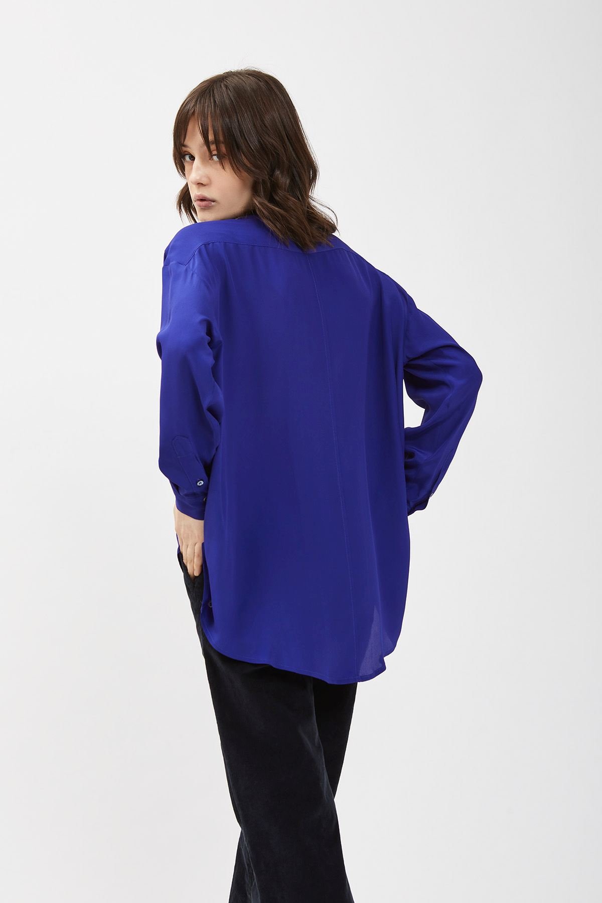Silk-blend oversized shirt