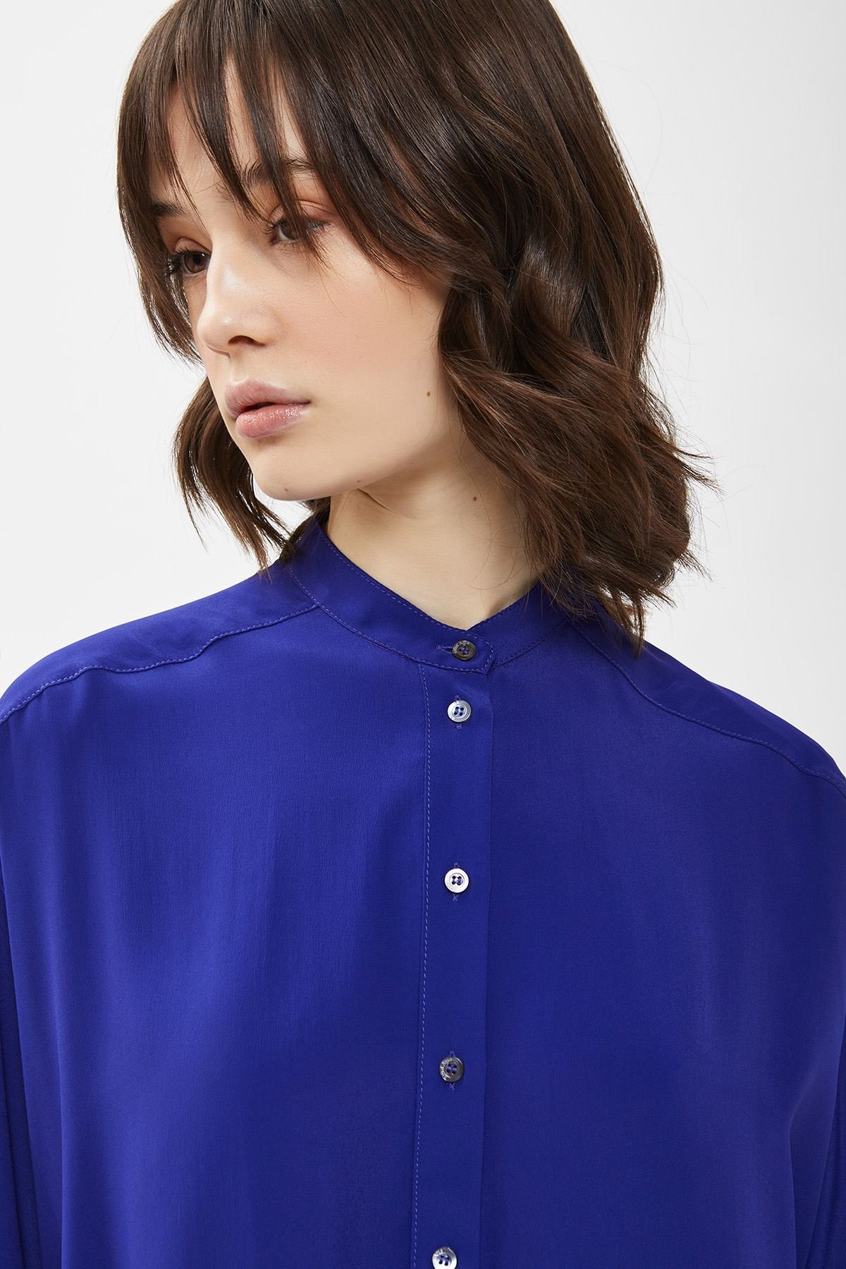 Silk-blend oversized shirt