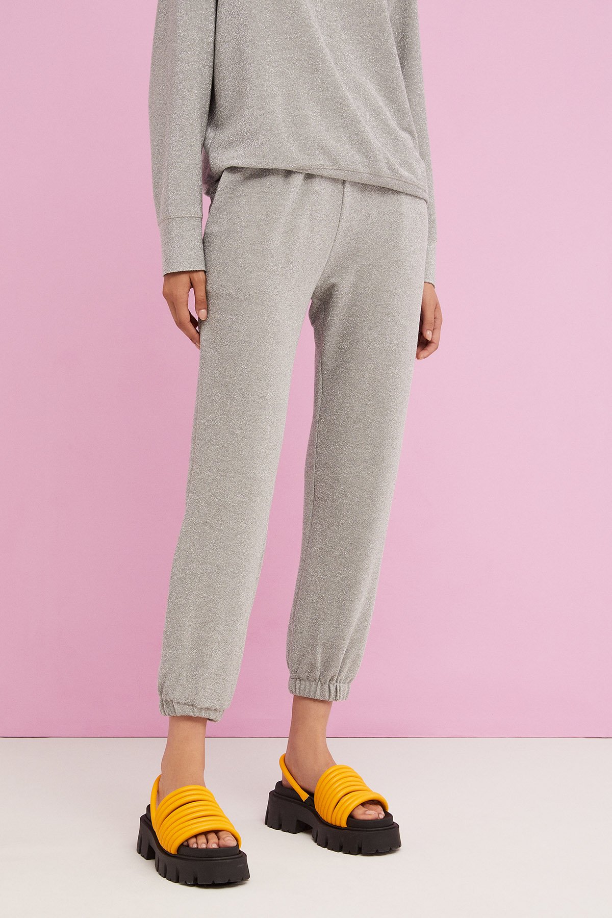 Lurex jogger trousers