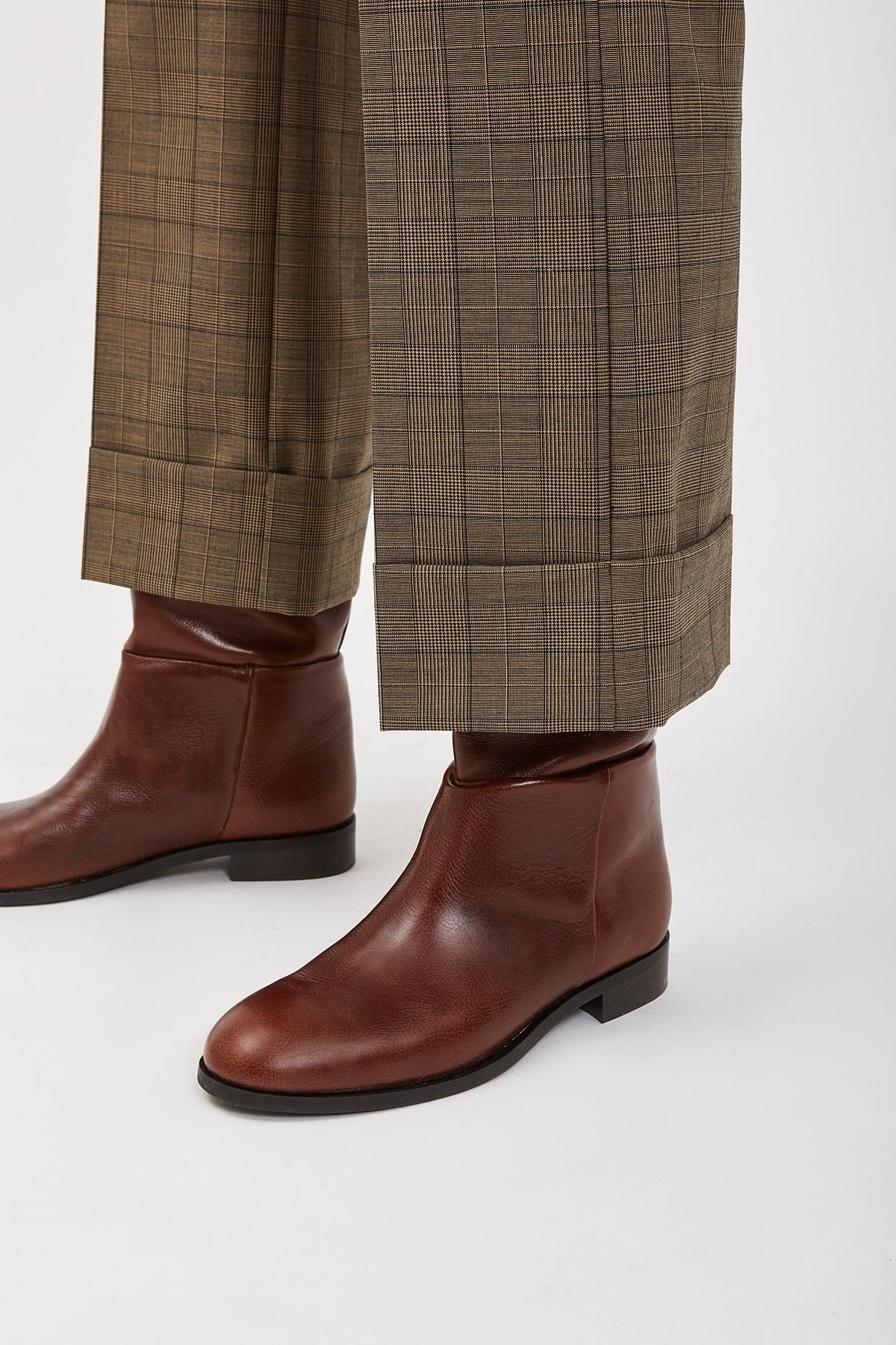Tartan ankle lenght trousers
