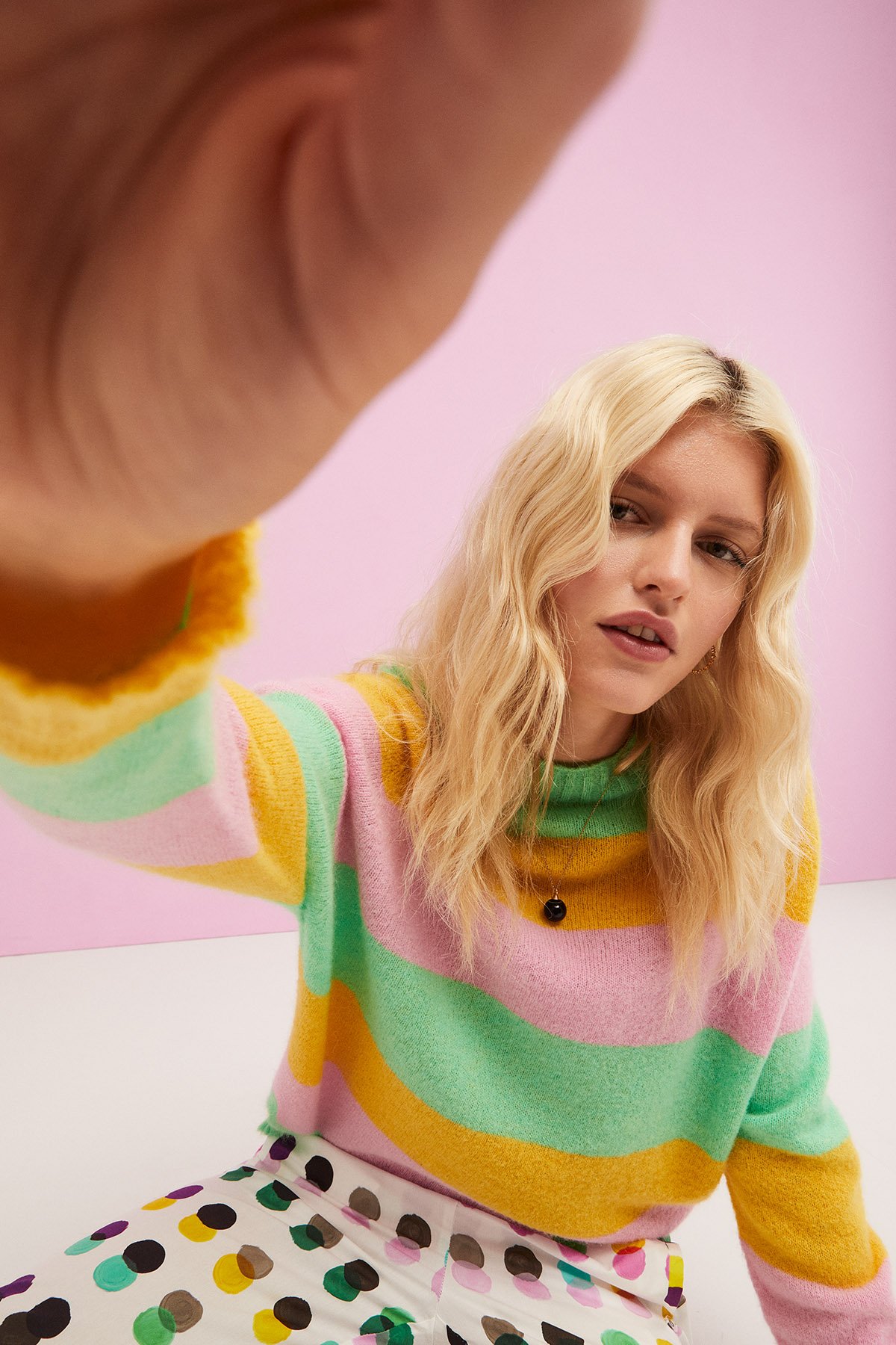 Multicoloured sweater, mohair blend