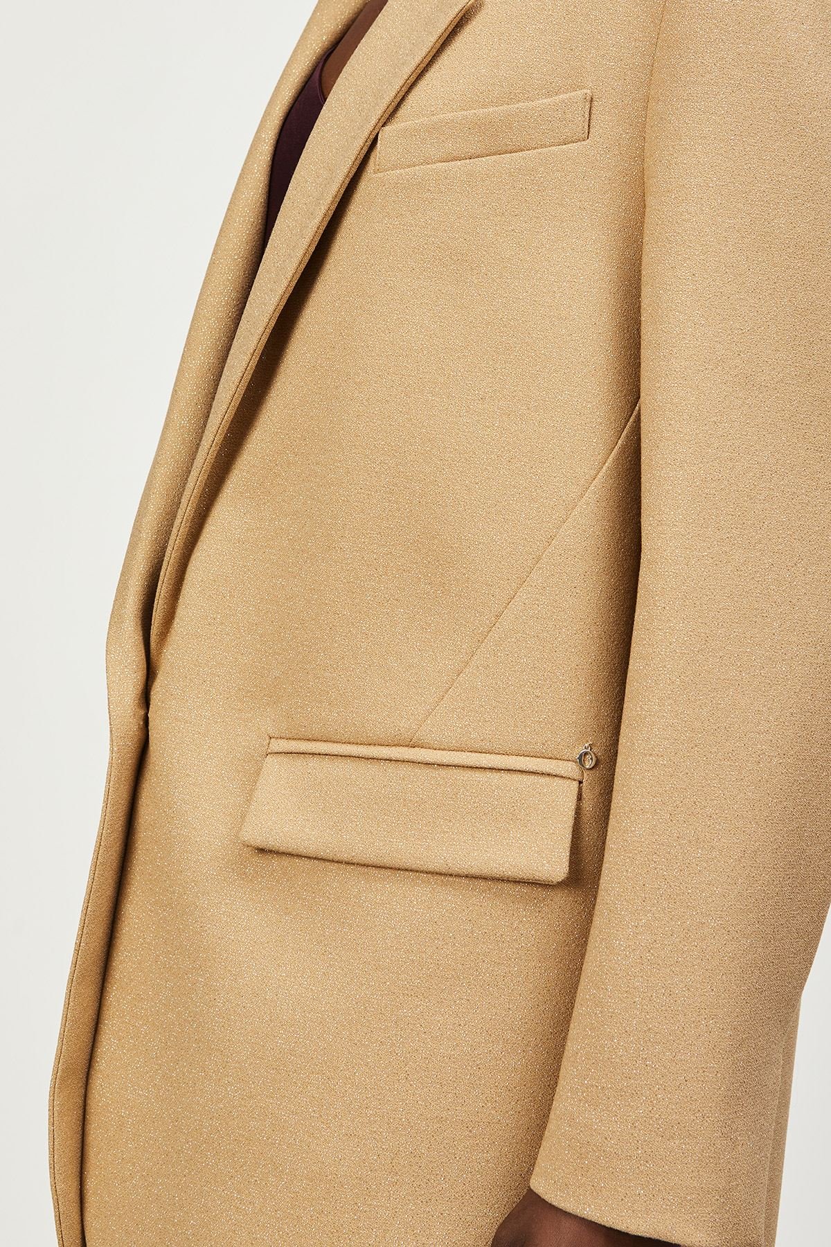 Wool-blend jacket with lurex