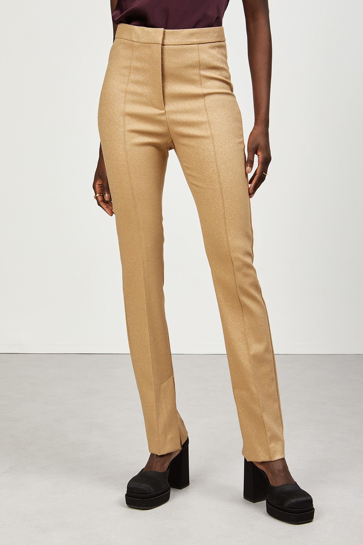 Ankle lenght trousers with lurex
