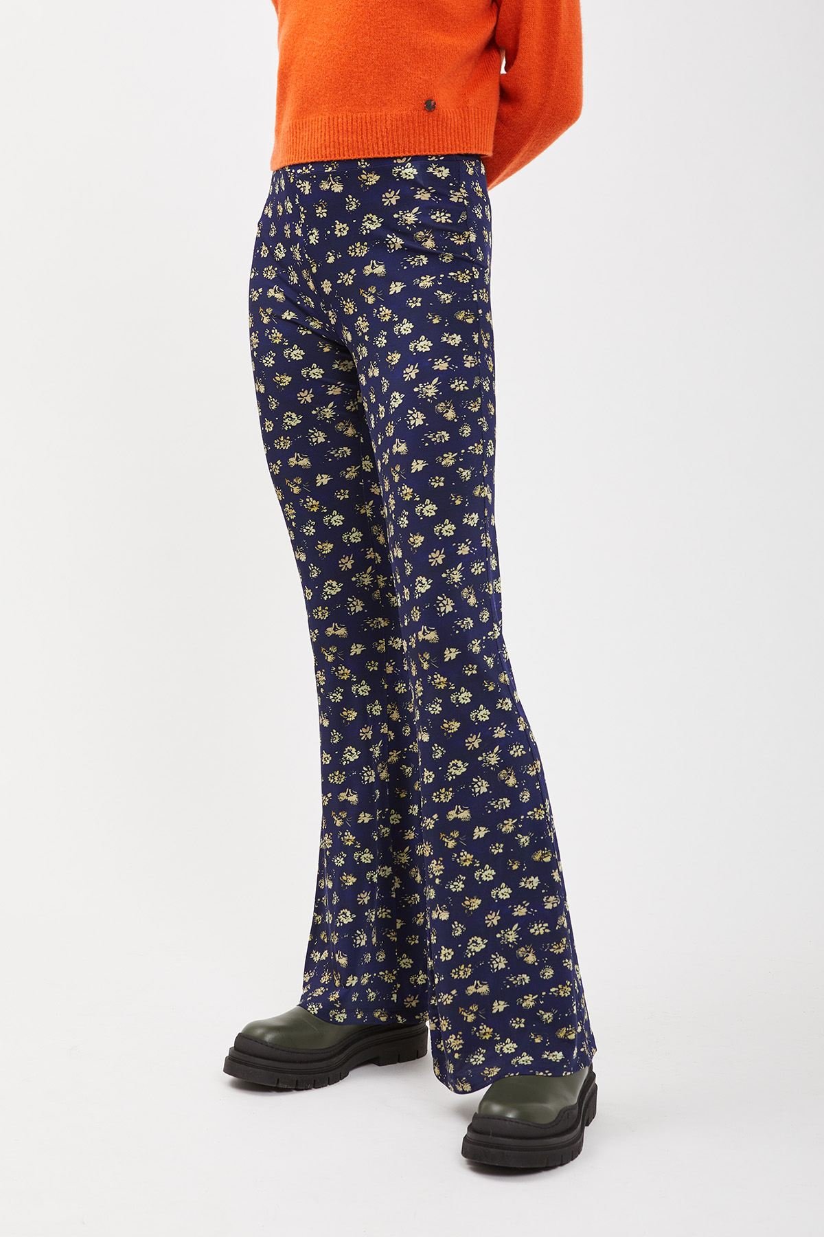 Viscose flared trousers