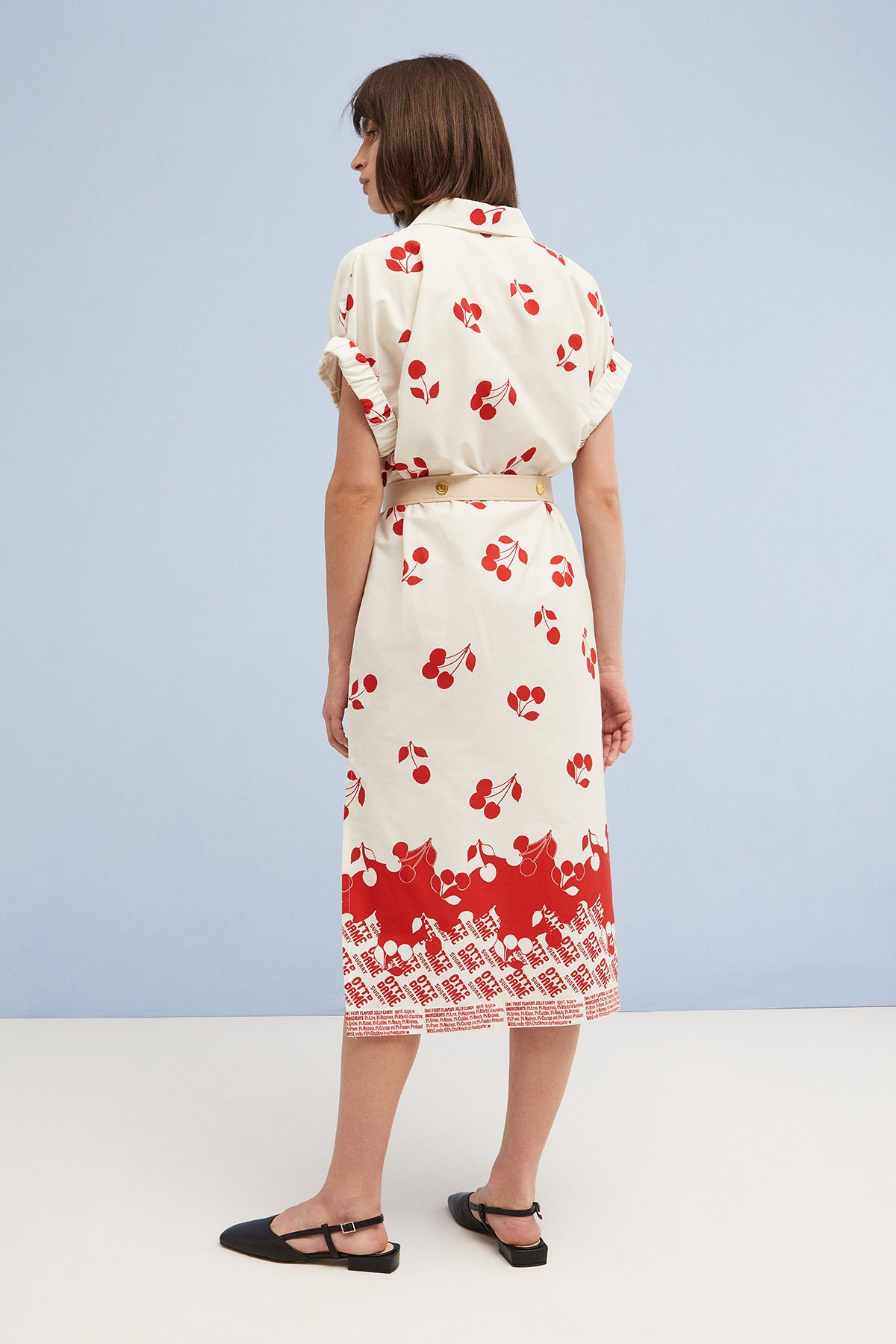 Chemisier dress with cherries printing