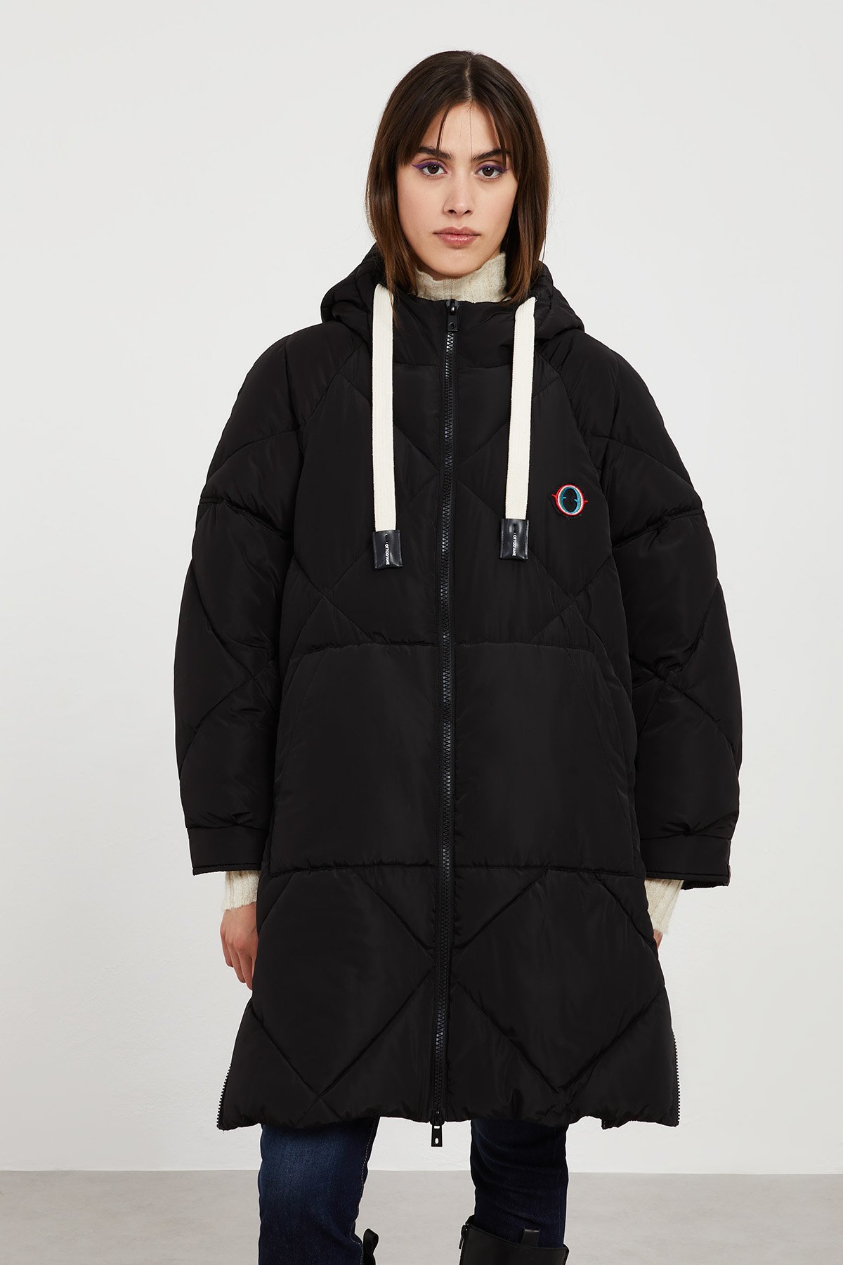 Oversized puffer jacket with hood