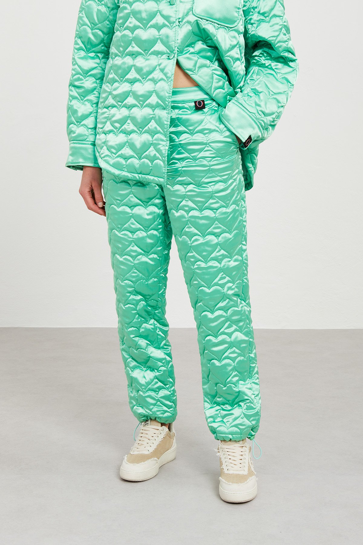 Heart-quilted trousers
