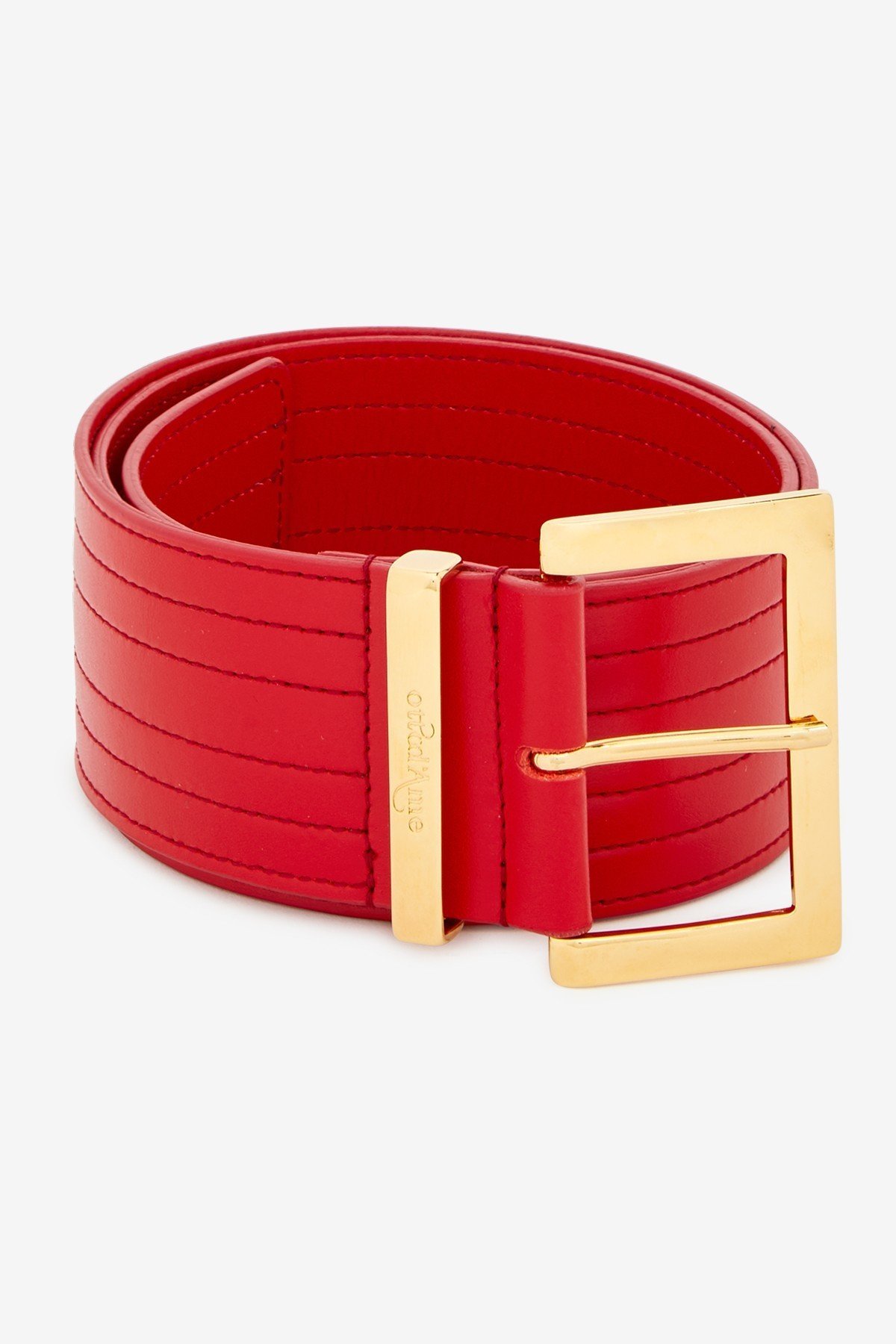 Ribbed leather belt