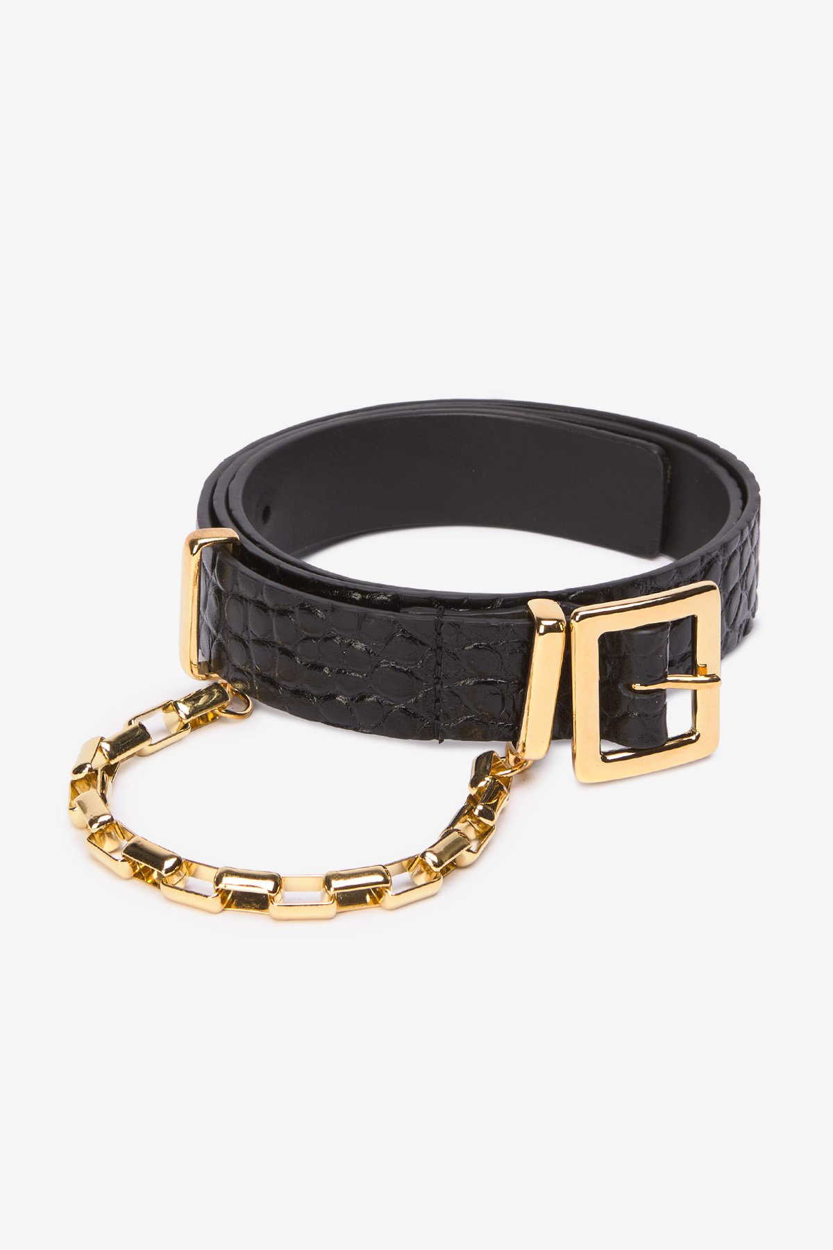 Thin processed leather belt
