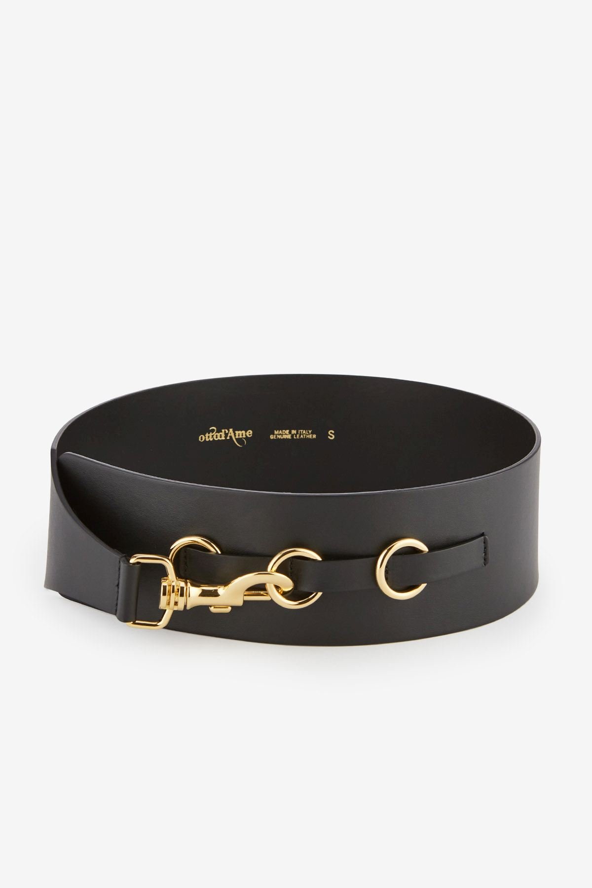 High-waist leather belt