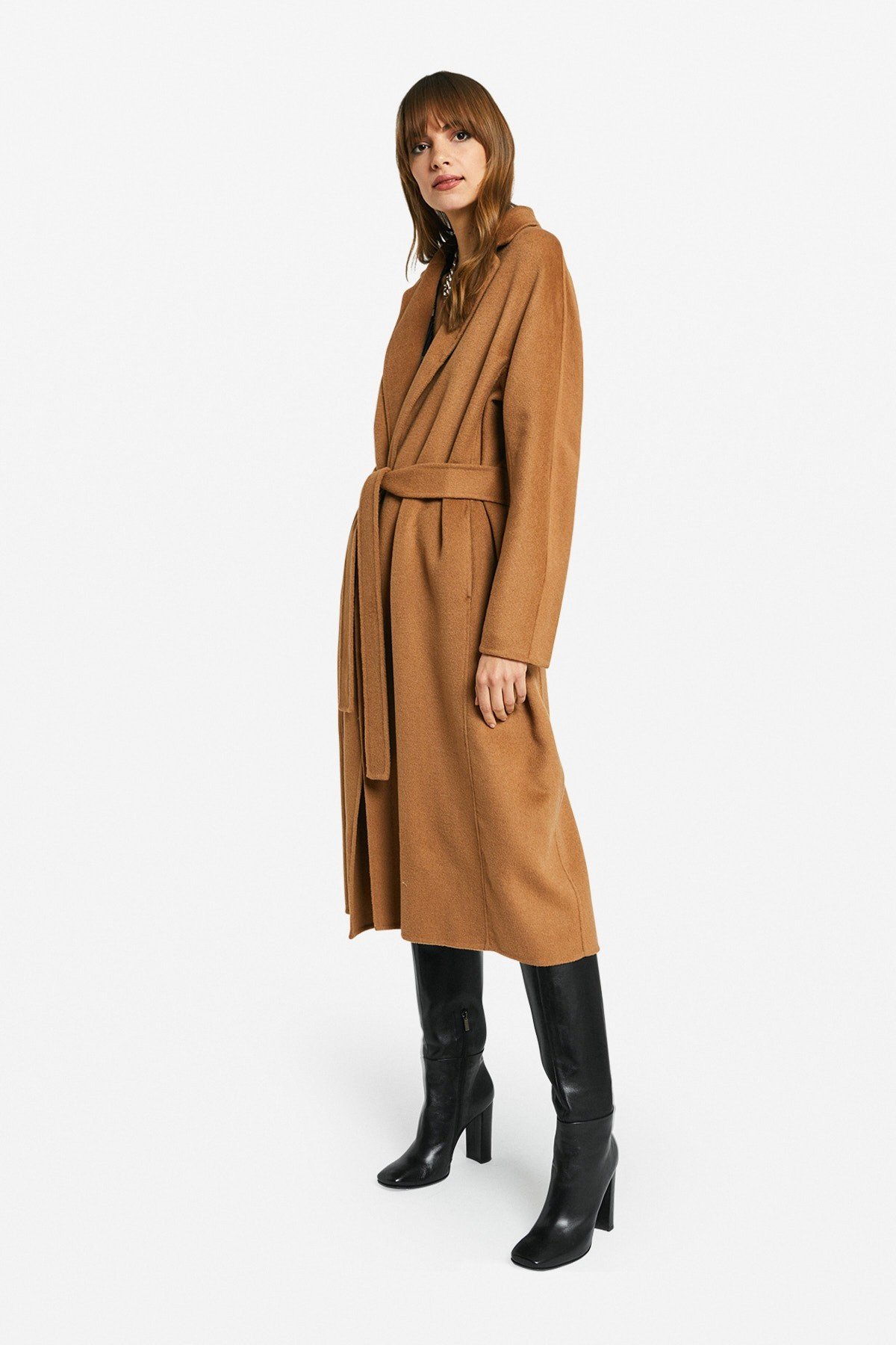 Long coat with sash