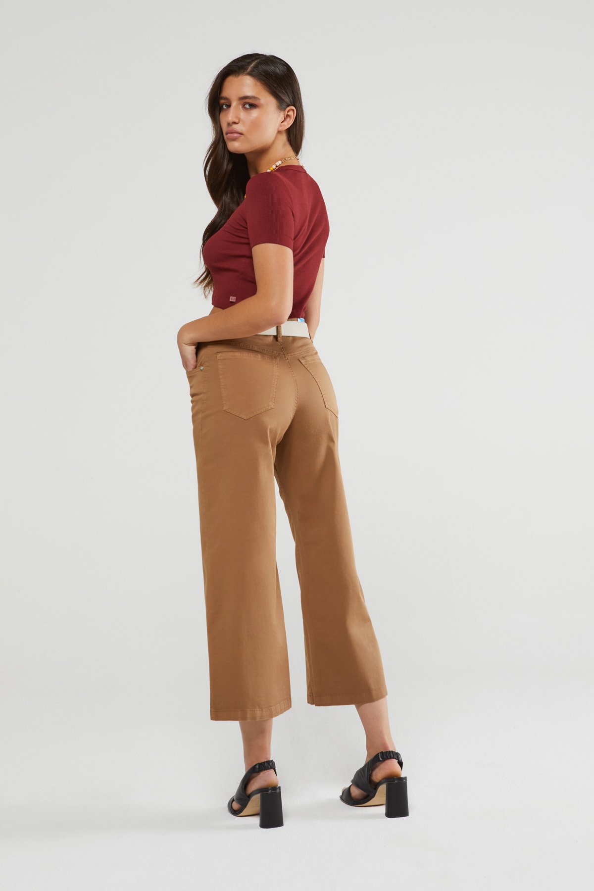 Cotton flare trousers