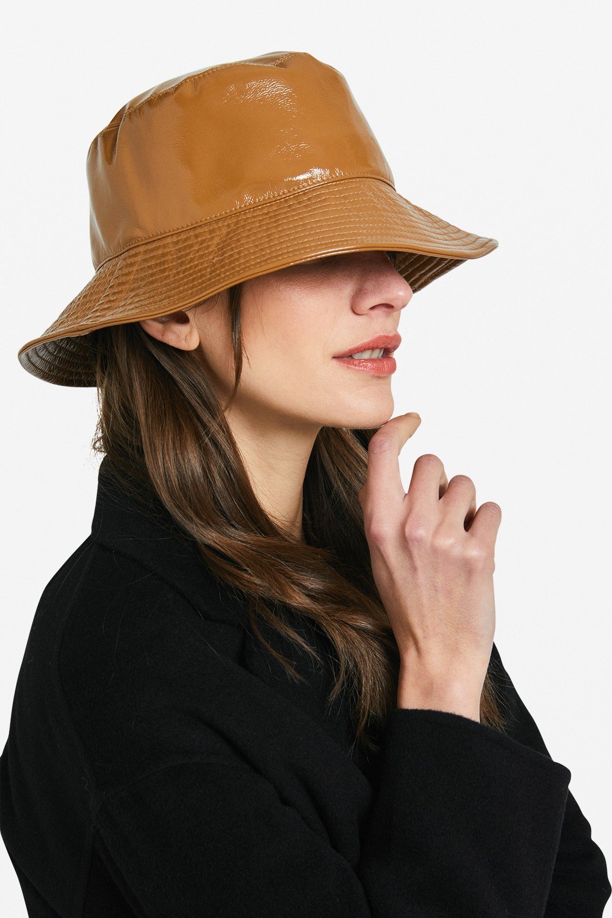 Patent leather hat