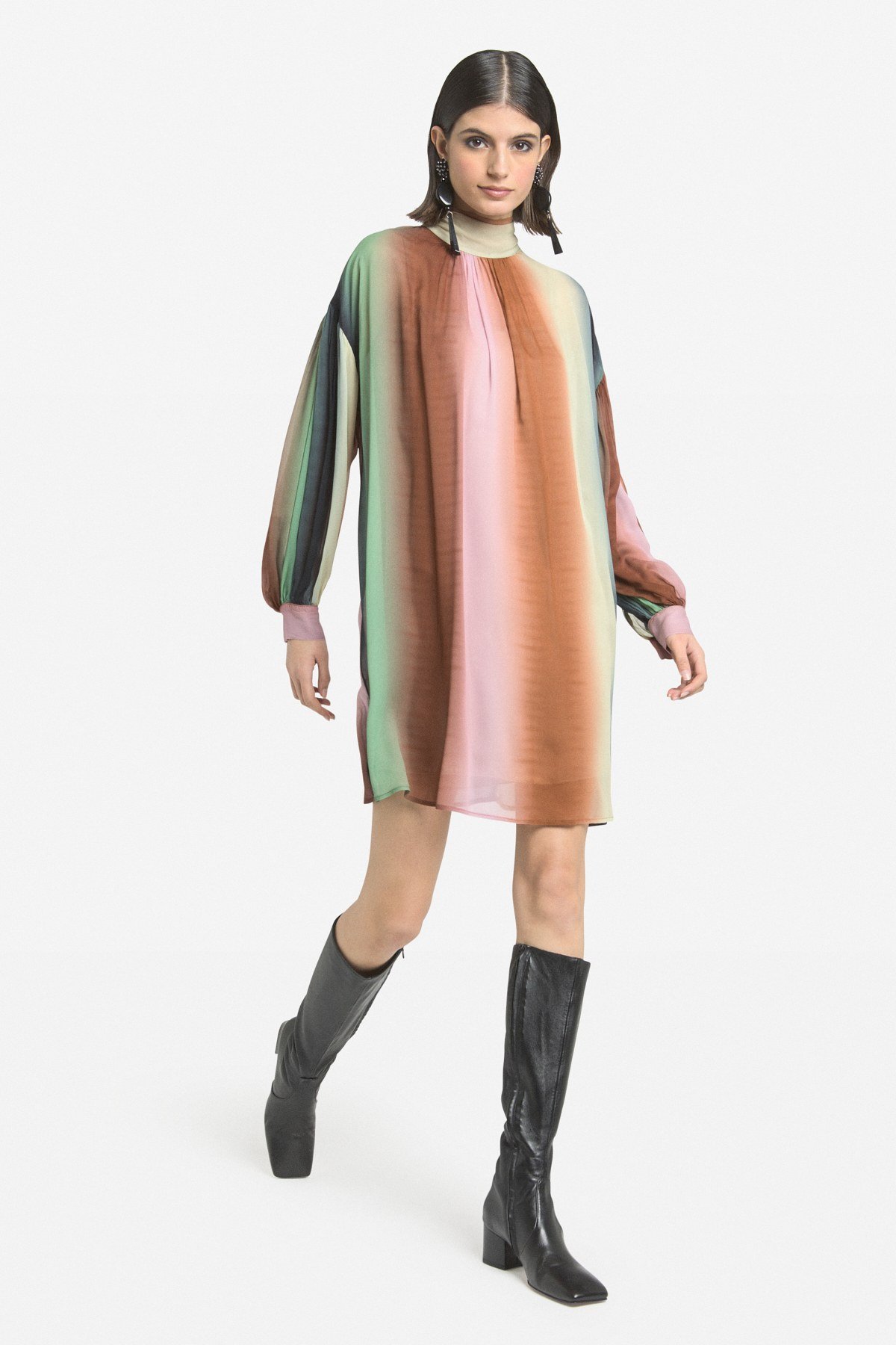Multicoloured viscose mini dress